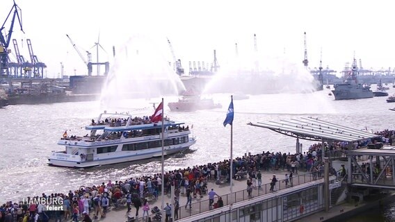 Die Einlaufparade beim Hamburger Hafengeburtstag 2024. © Screenshot 